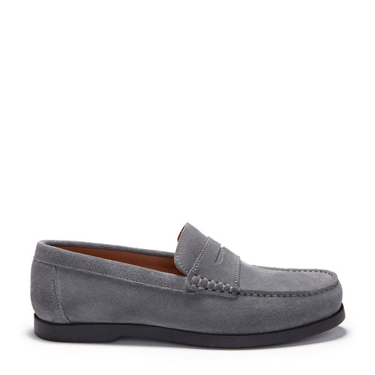 Boat Loafers, slate grey suede-0