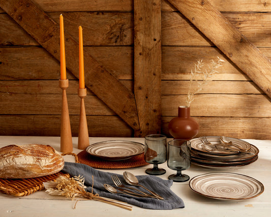 Jolene Wooden Candle Holders Set-1