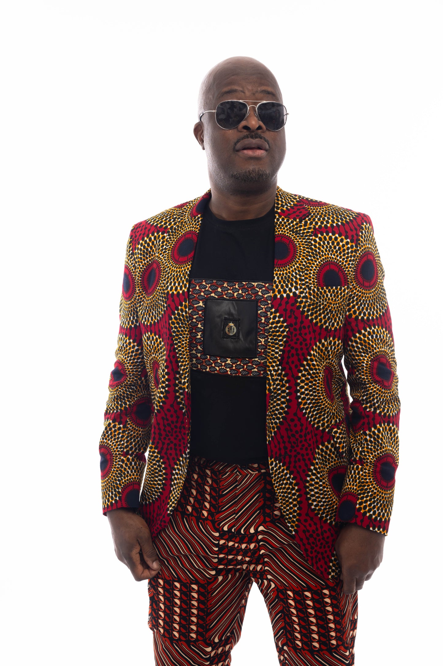 African Fashion Ankara Print Blazer (Concentric pattern)-1