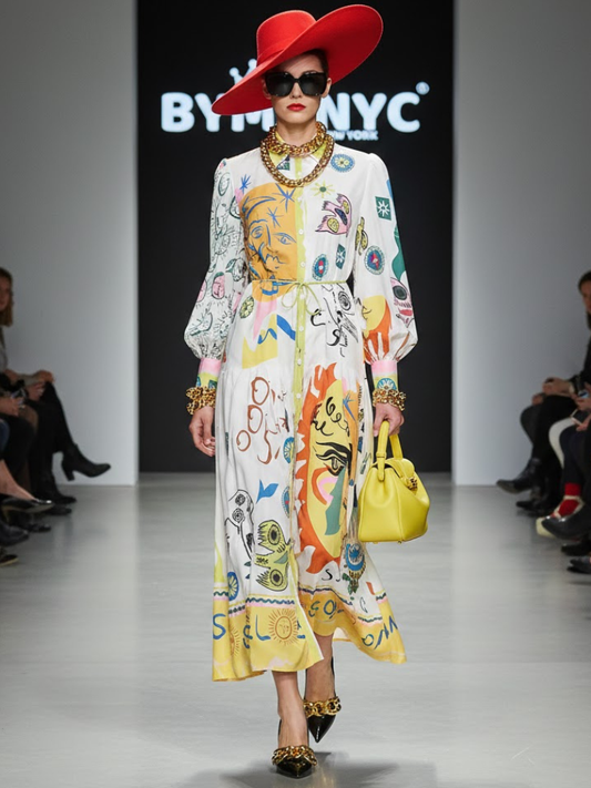 Maxi Dress New Collection BYMANYC ® New York • Surrealist Artistic Print-0