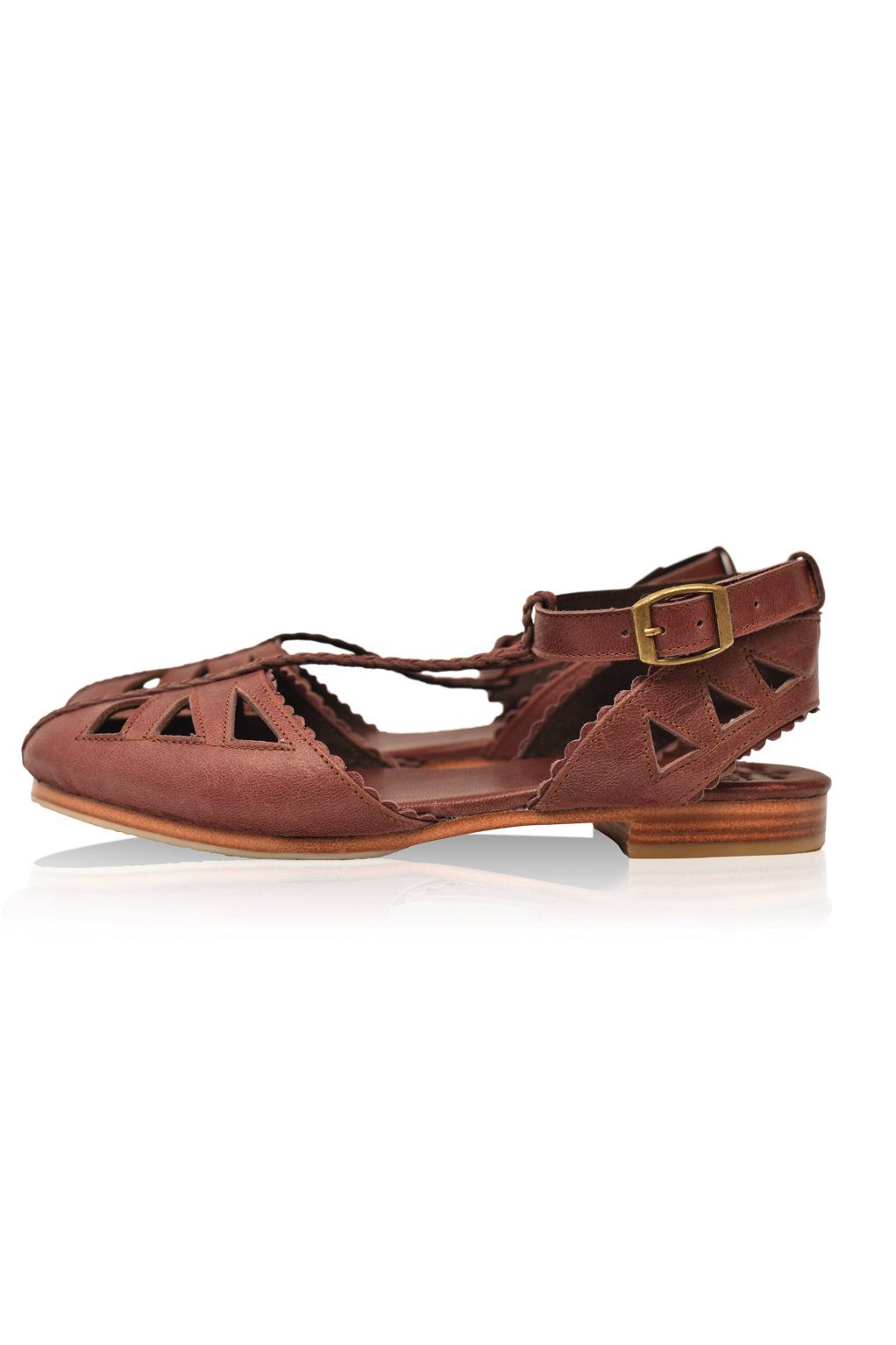 Bounty T-strap Leather Sandals-6