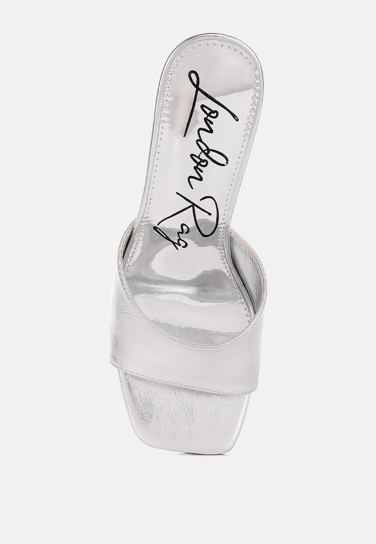 Bumblin Metallic Faux Leather Slip On Sandals-3