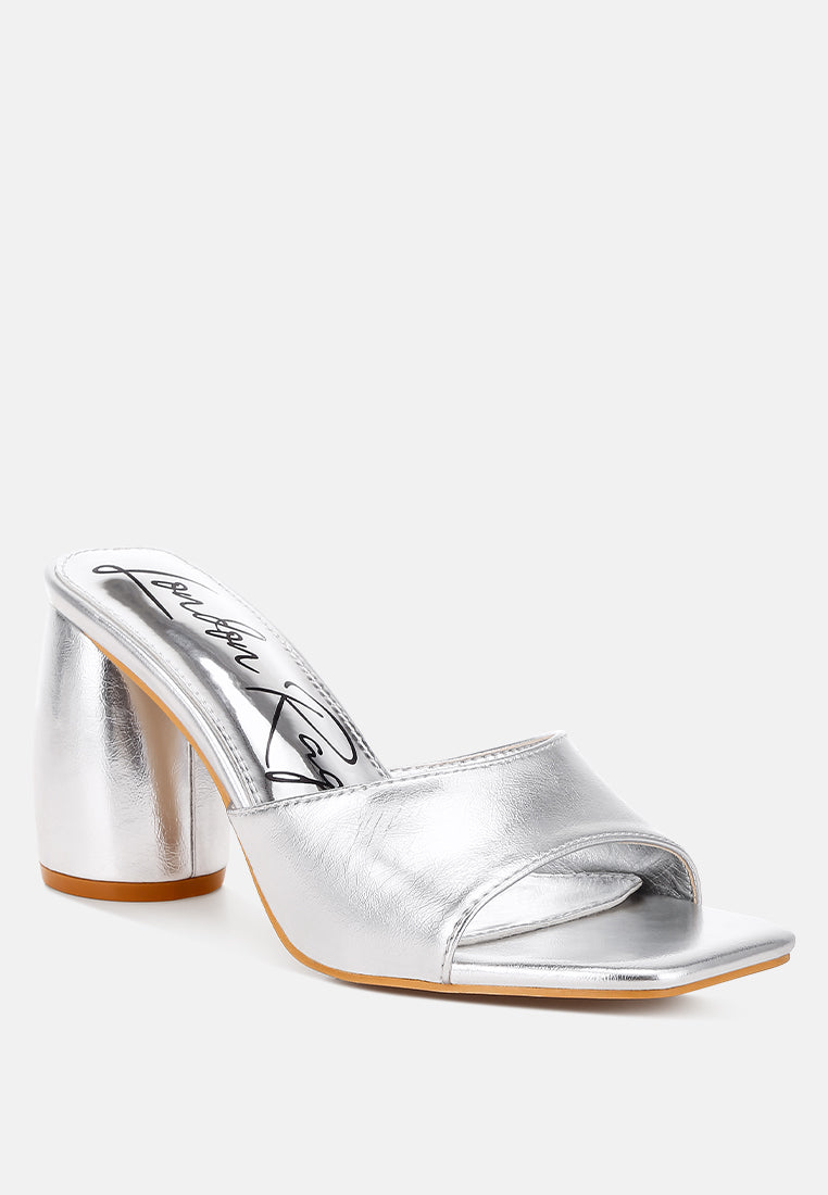 Bumblin Metallic Faux Leather Slip On Sandals-1