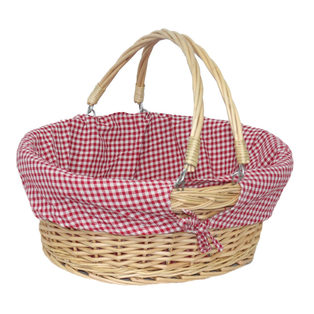 Buff Willow Medium Swing Handle Wicker Shopping Basket-2