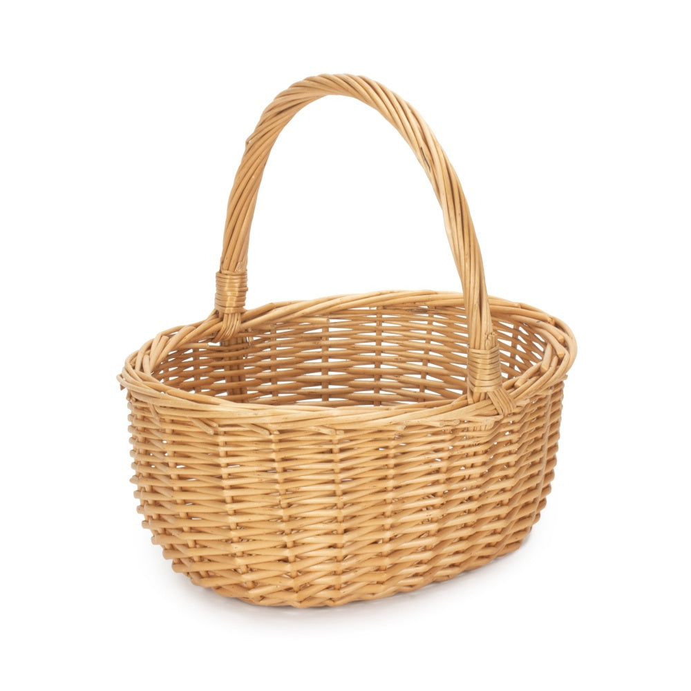 Full Buff Willow Childs Oval Wicker Shopping Basket-1