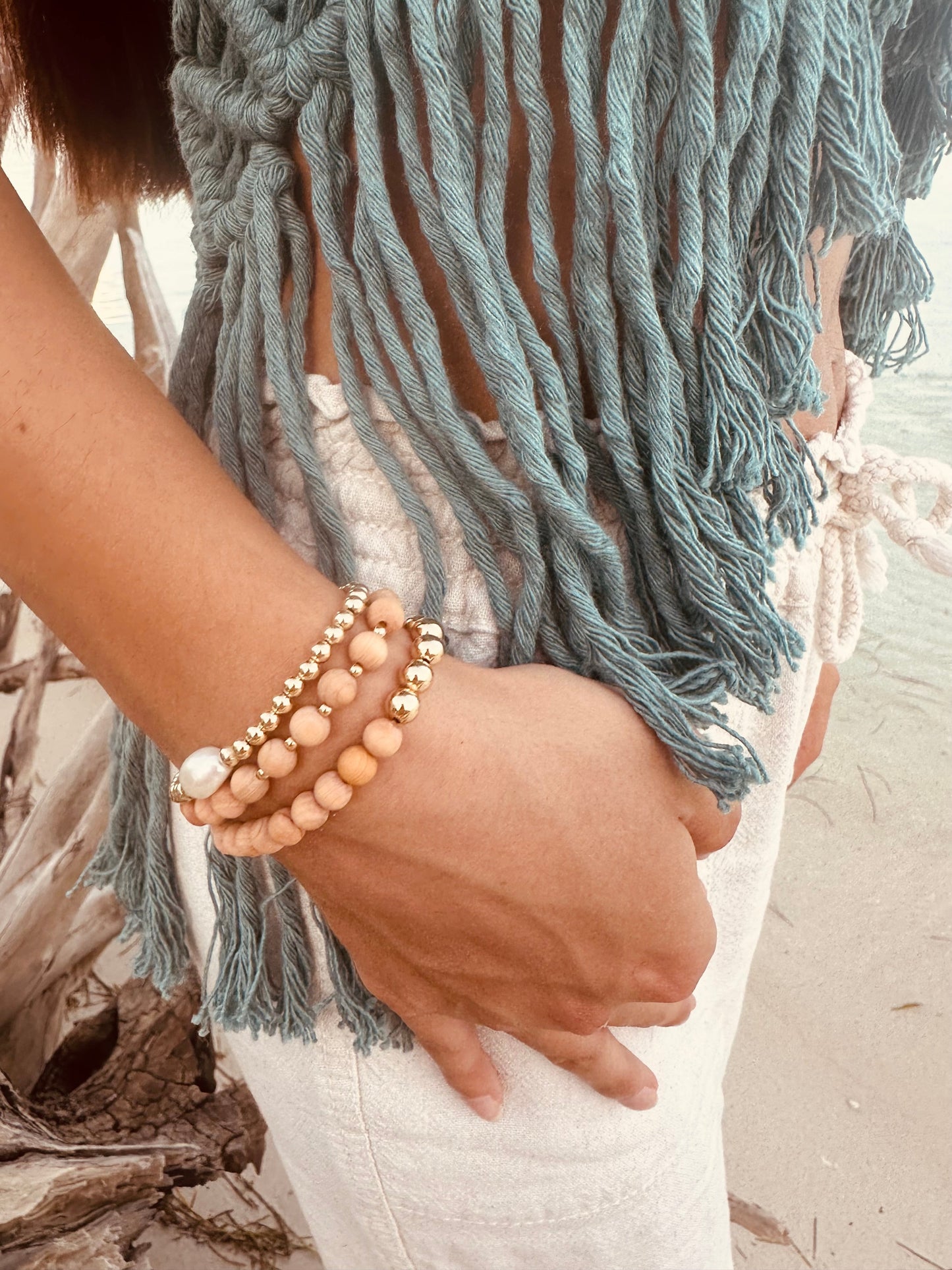 Natural Pearl 14k Gold Filled Beaded || Anklet or Bracelet-1