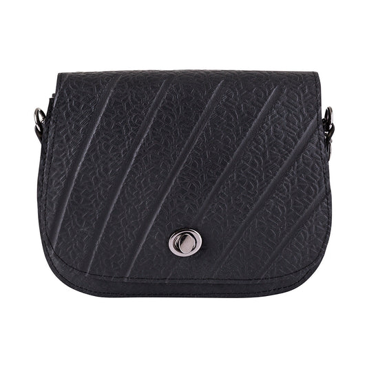 Becca Classic Black Vegan Saddle Bag-0