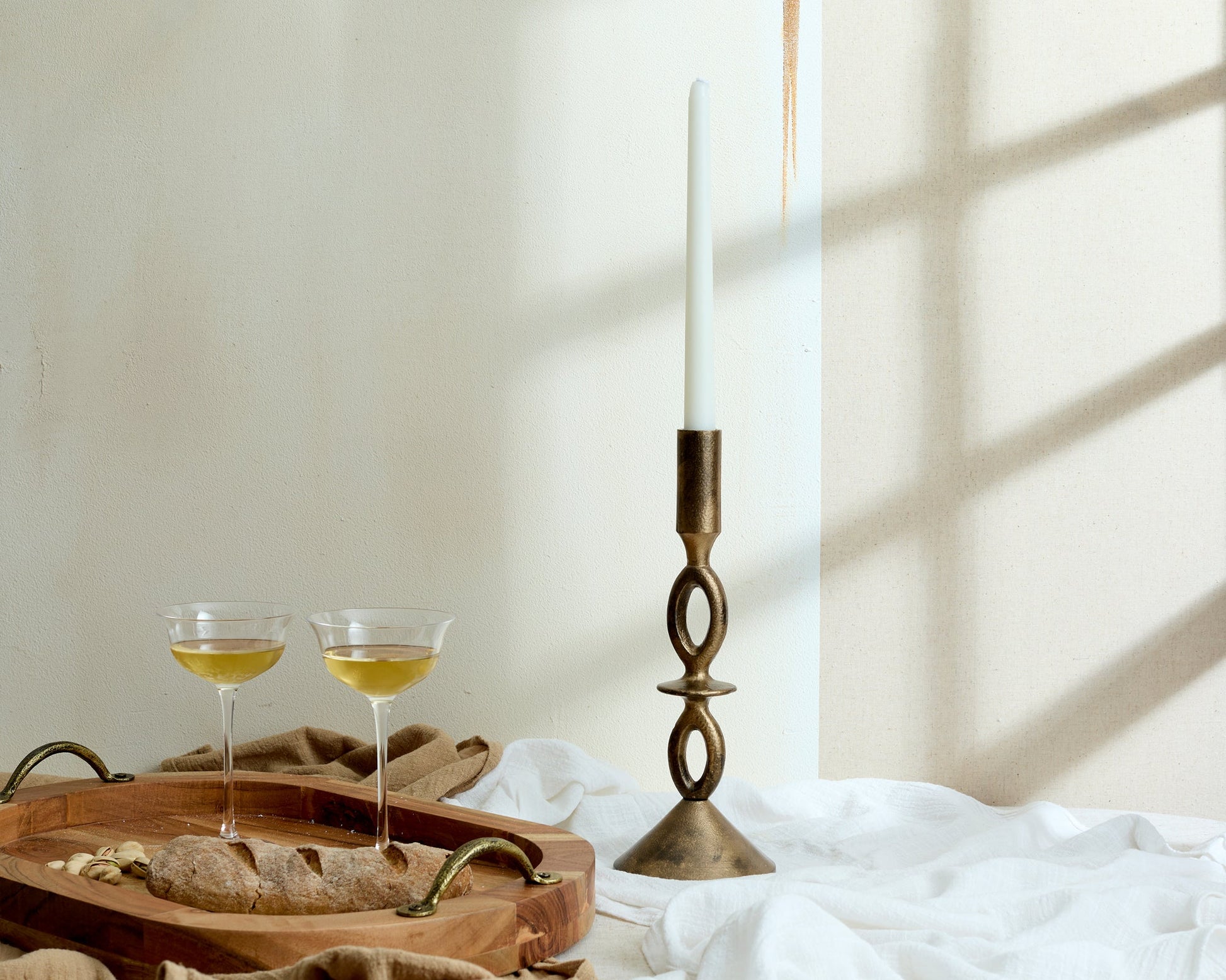 Cessna Gold Candle Holder Irregular Shape-0