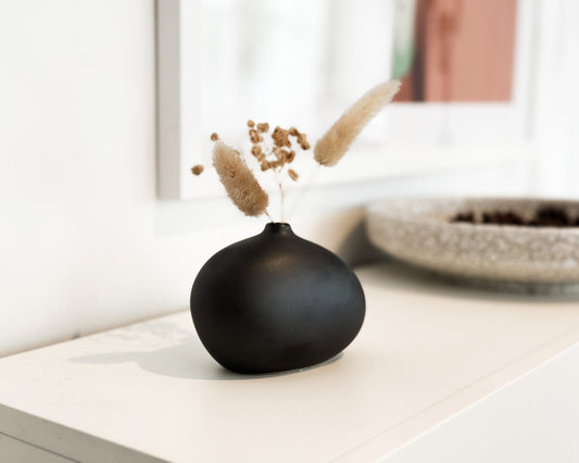 Joseline Ceramic Decorative Black Vase-1