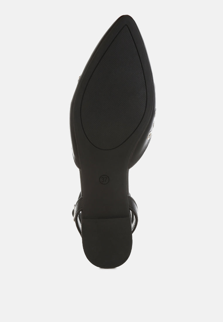 Chalcis Metallic Eyelet Detail Flat Sandals-4