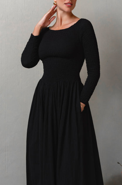 Chantilly Long Sleeve Smocked Dress-2