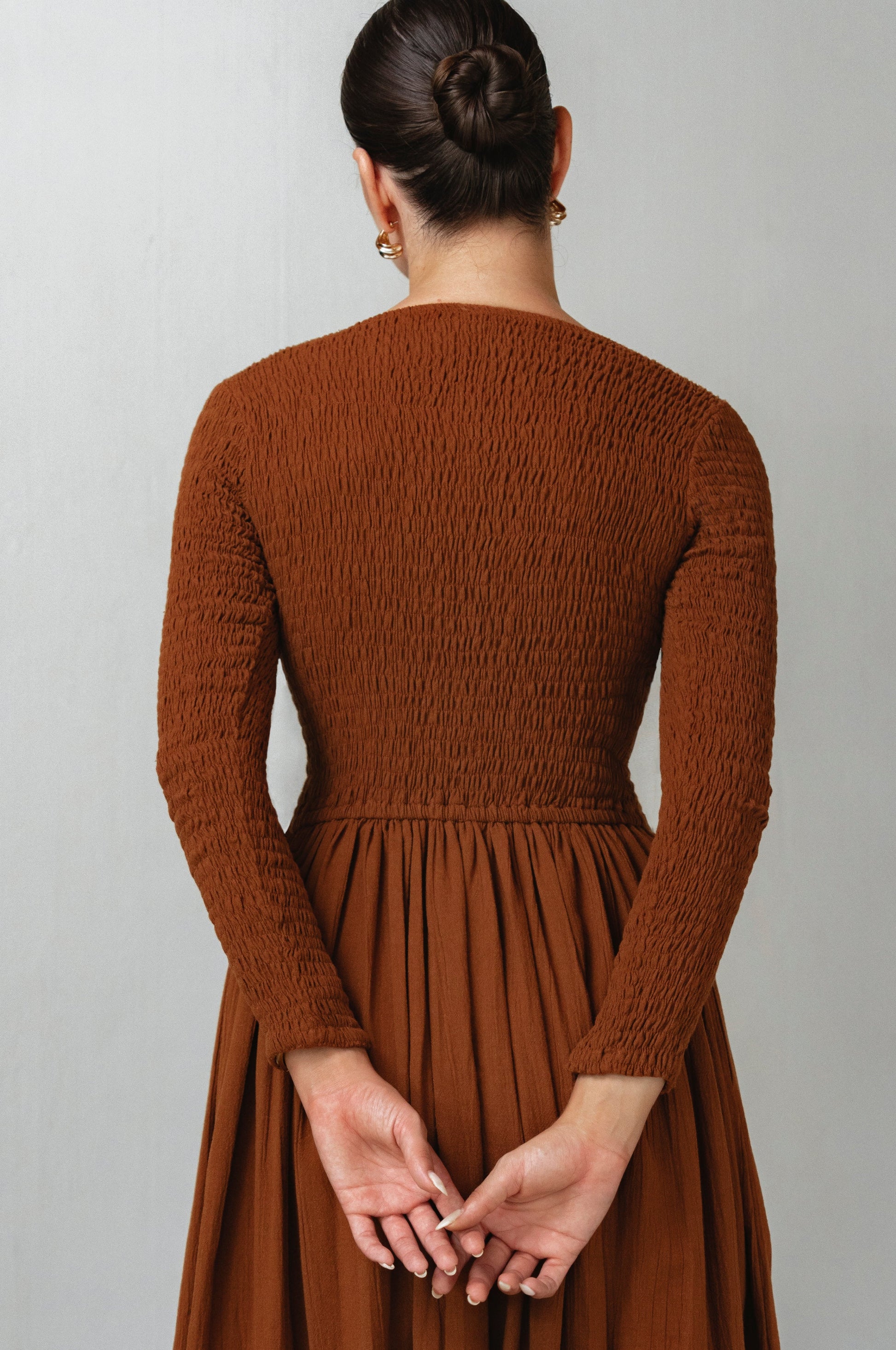 Chantilly Long Sleeve Smocked Dress-2