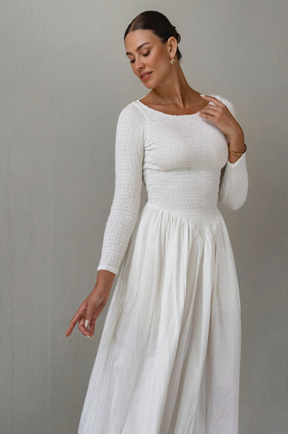 Chantilly Long Sleeve Smocked Dress-7