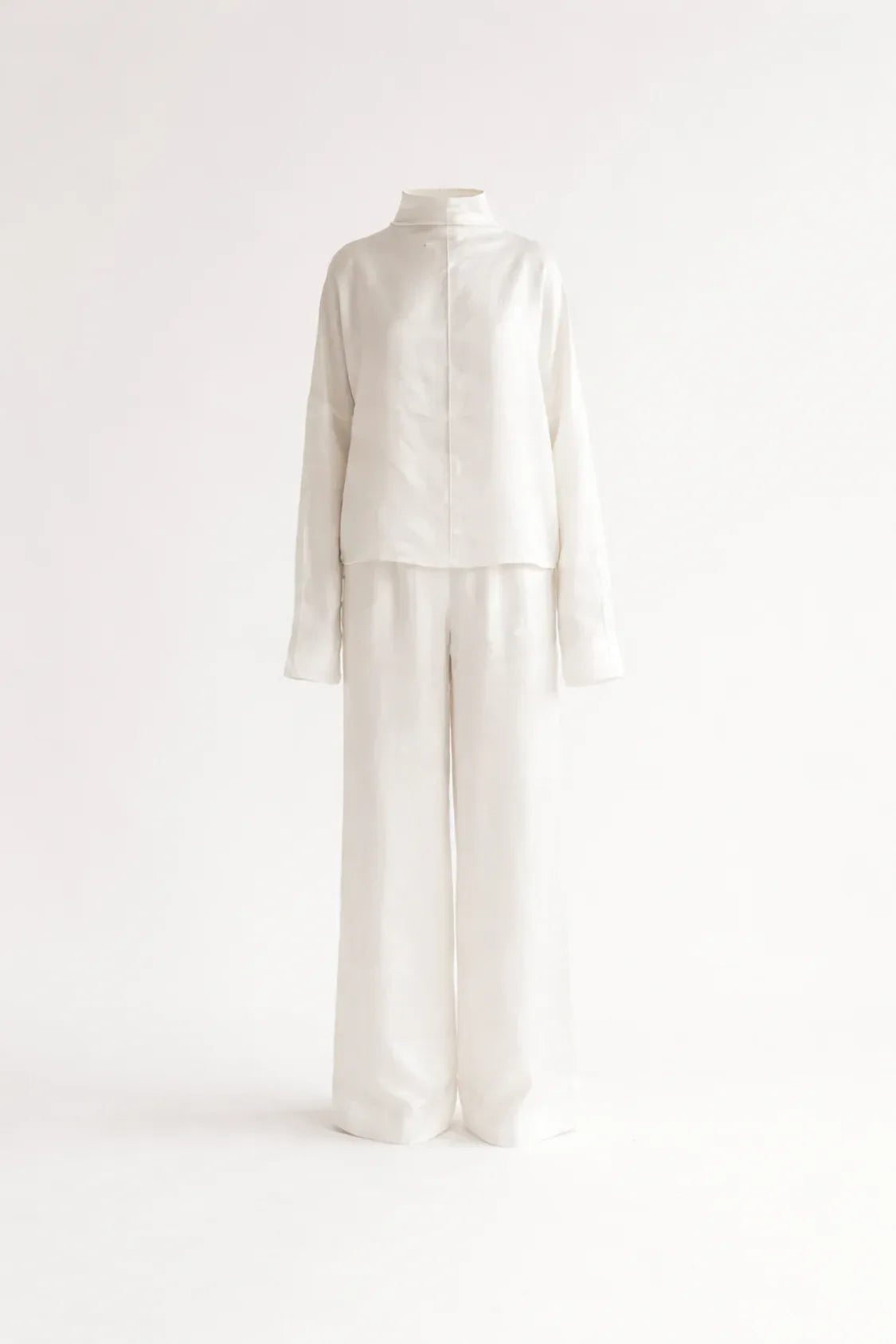 Silk/Linen Clothing Set - White-0