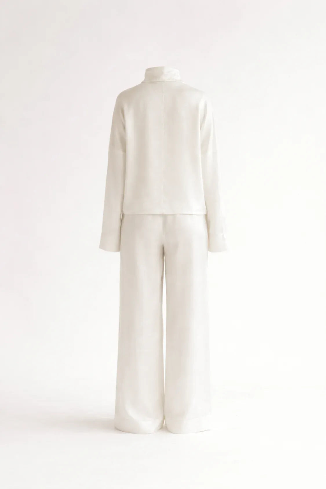 Silk/Linen Clothing Set - White-1