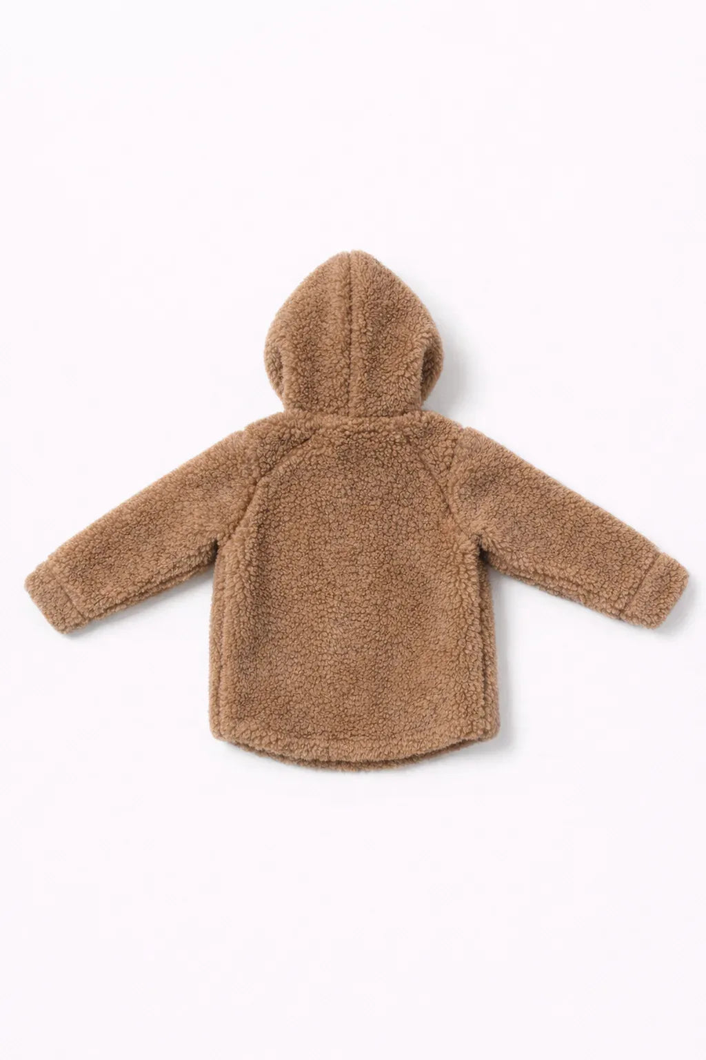Baby/Kid Jacket in Teddy Wool - Melange Brown-3