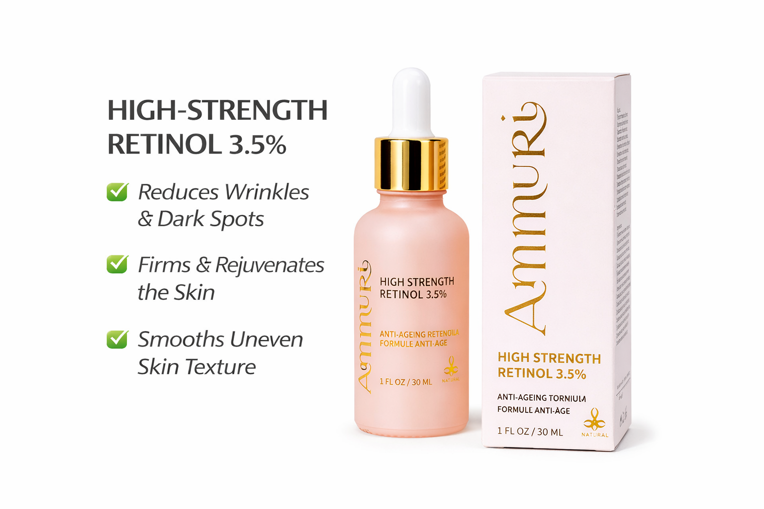 High Strength Retinol 3.5% Serum for Anti-Ageing & Skin Firming | Ammuri-1