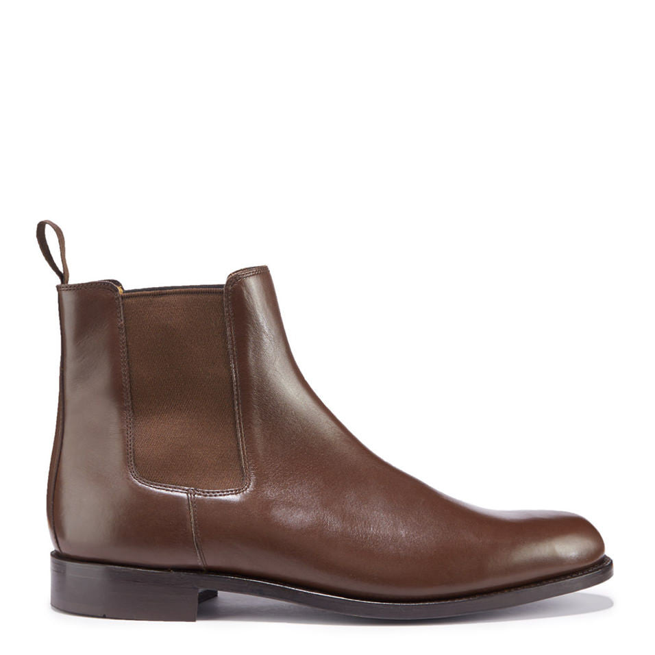 Brown Leather Chelsea Boots, Welted Leather Sole-0