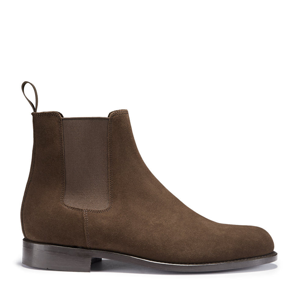 Brown Suede Chelsea Boots, Welted Leather Sole-0