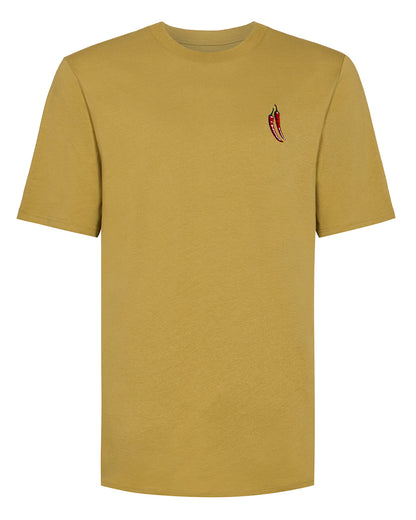 Chilli Embroidered Organic Cotton T-Shirt Green-0