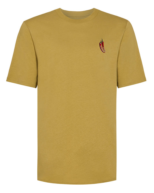 Chilli Embroidered Organic Cotton T-Shirt Green-0