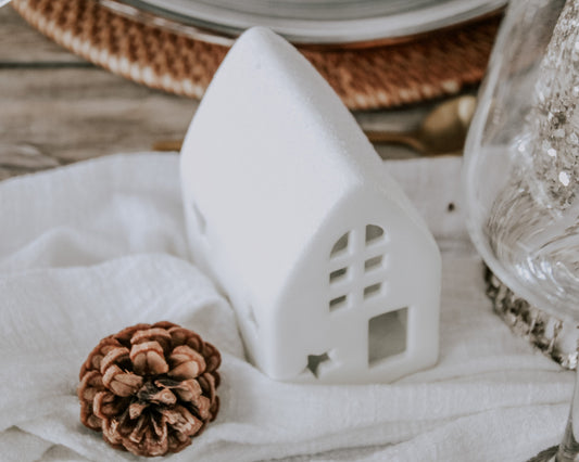 Christmas Ceramic House Tealight Holder-0