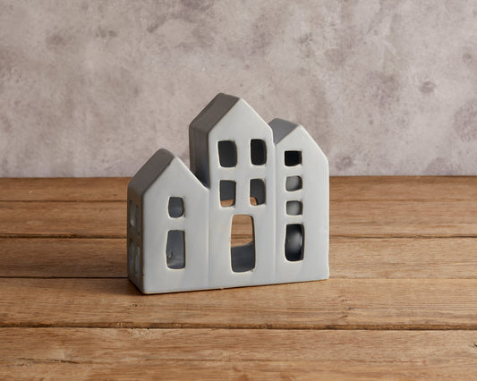Christmas Scandi City House Candle Holder-0