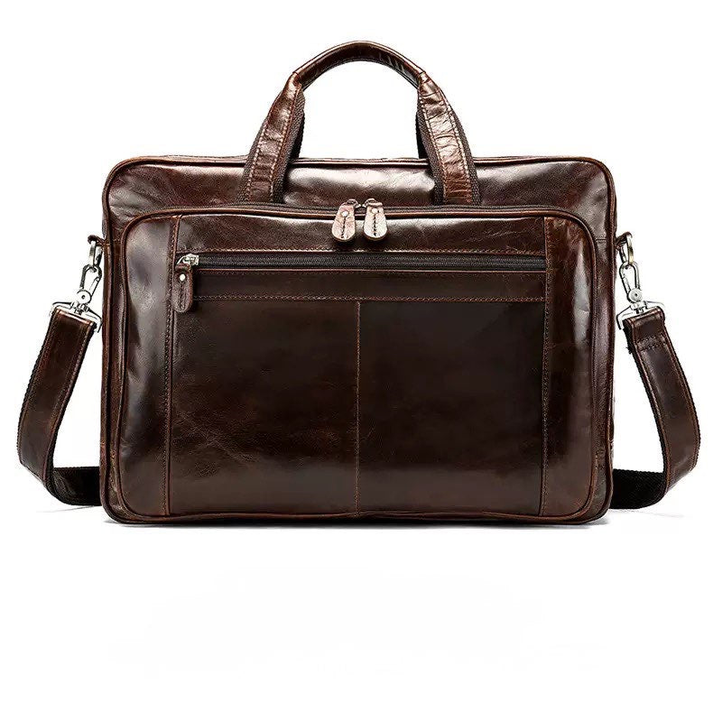 Rossie Viren Vegetable Brown Large Double Zip Briefcase-2