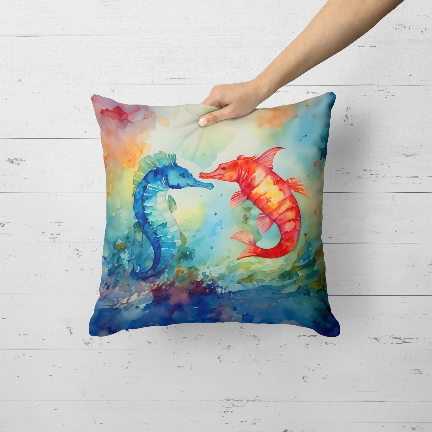 Seahorses Throw Pillow-1
