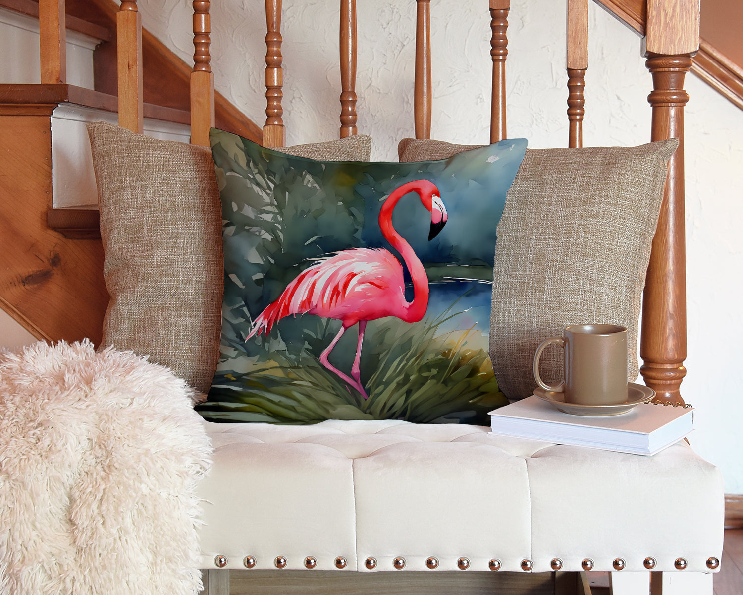 Flamingo Throw Pillow-2