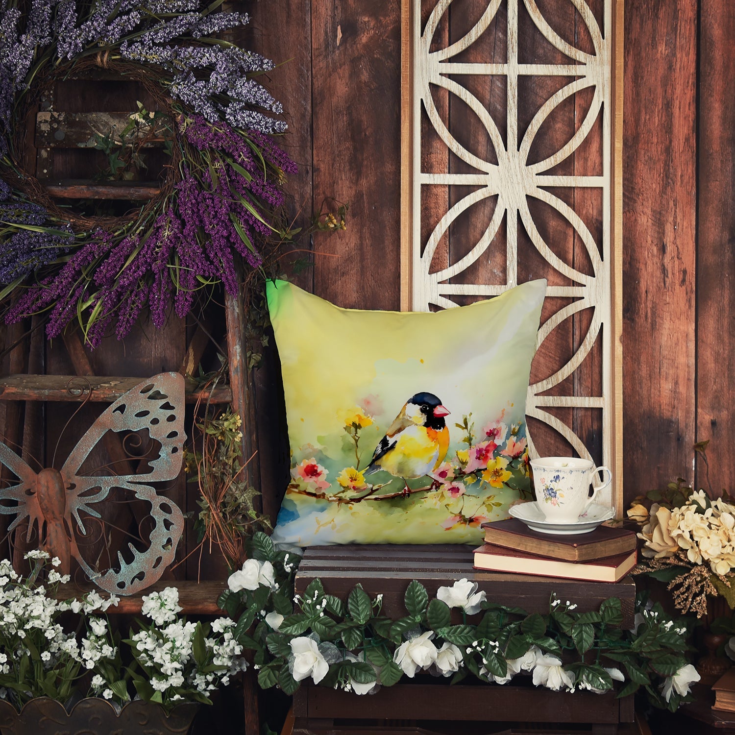 Goldfinch Throw Pillow-3