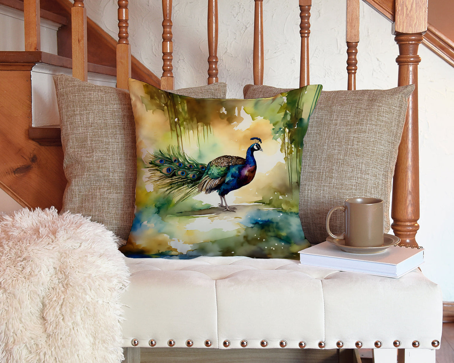 Peacock Throw Pillow-2