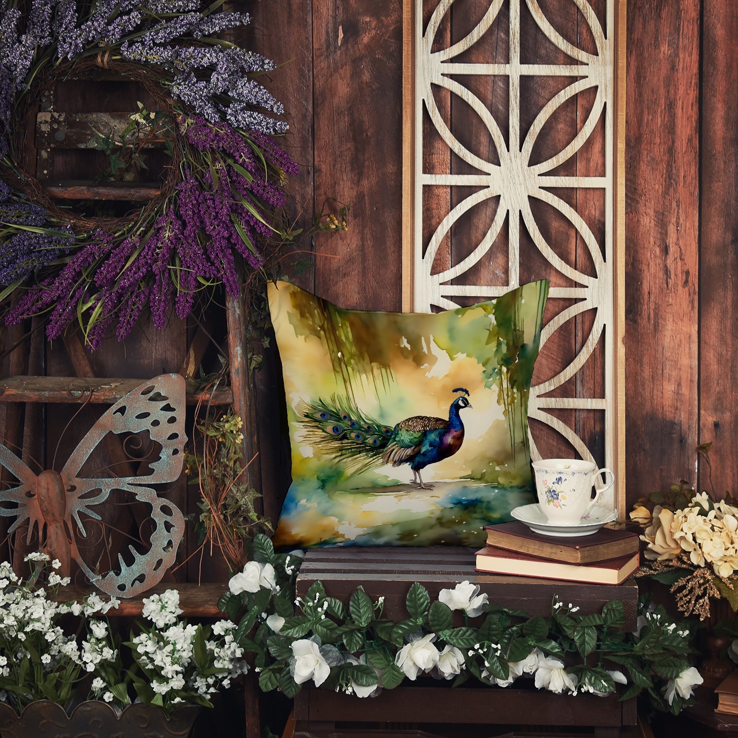 Peacock Throw Pillow-3