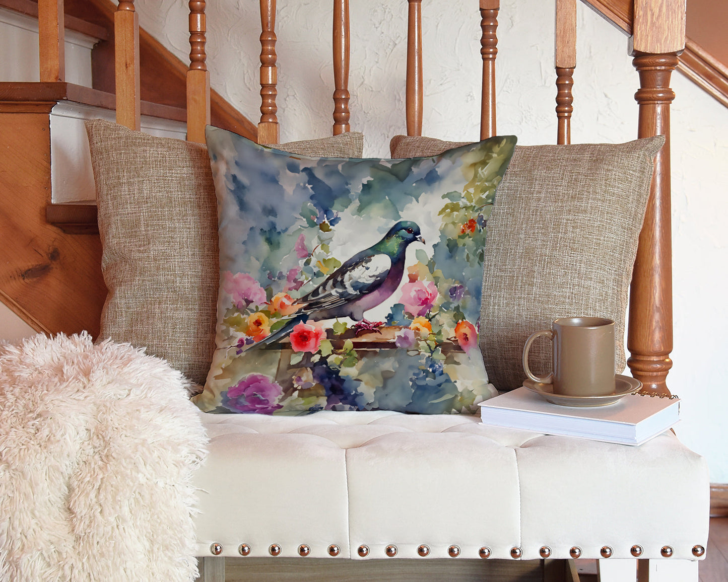 Pigeon Throw Pillow-2