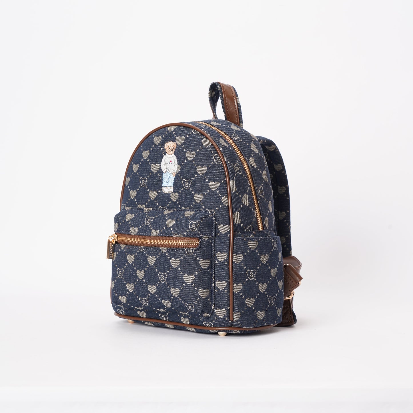 Signare London - B-Loved Small Rucksack on Blue Denim Monogram-4