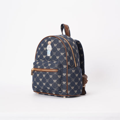 Signare London - B-Loved Small Rucksack on Blue Denim Monogram-4