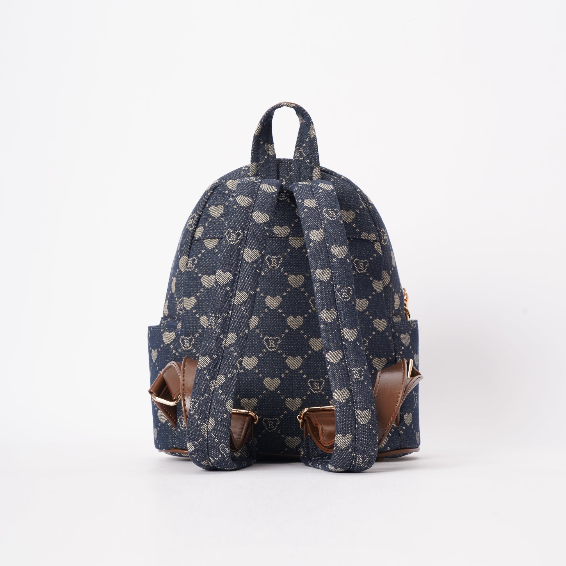 Signare London - B-Loved Small Rucksack on Blue Denim Monogram-1