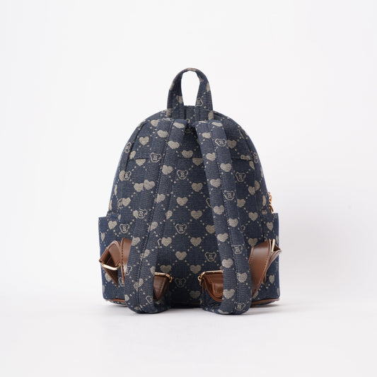 Signare London - B-Loved Small Rucksack on Blue Denim Monogram-1