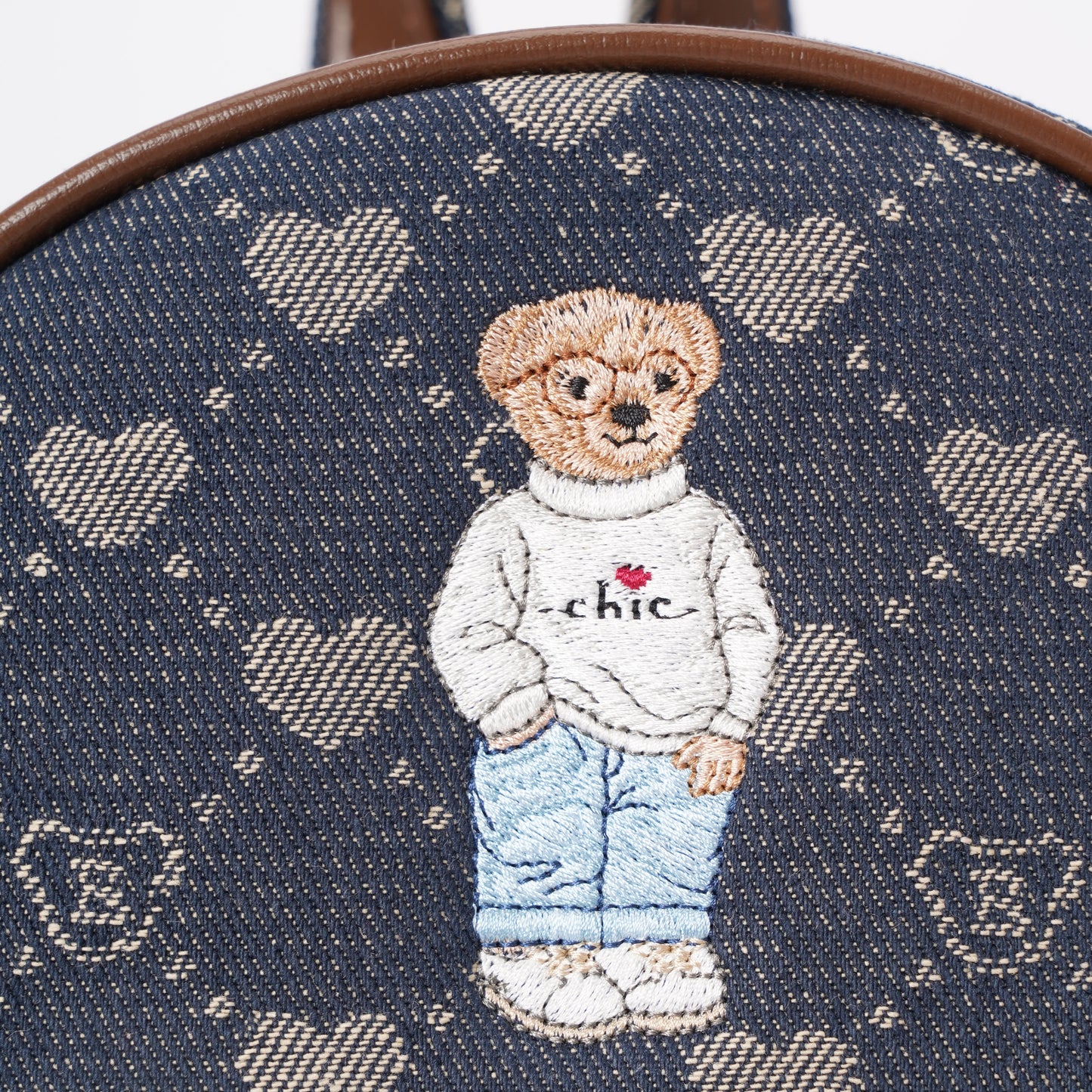 Signare London - B-Loved Small Rucksack on Blue Denim Monogram-2