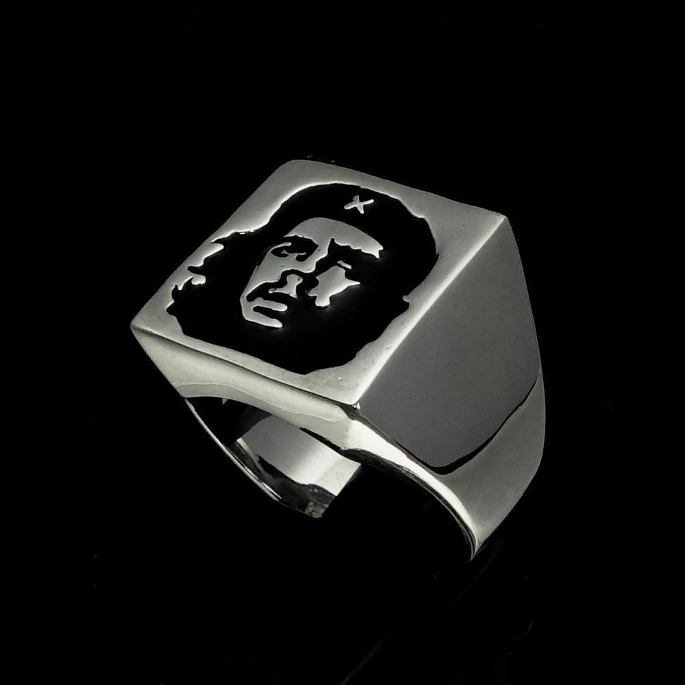 Excellent crafted Men's Revolution Ring Black Socialist - Sterling Silver-2