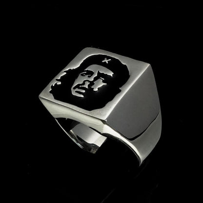 Excellent crafted Men's Revolution Ring Black Socialist - Sterling Silver-2