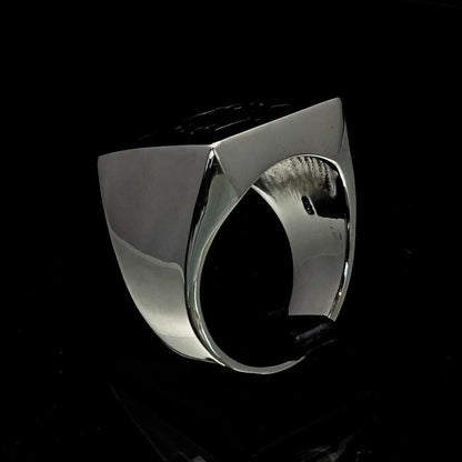 Excellent crafted Men's Revolution Ring Black Socialist - Sterling Silver-3