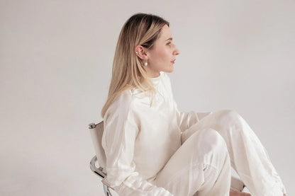 Silk/Linen Clothing Set - White-4