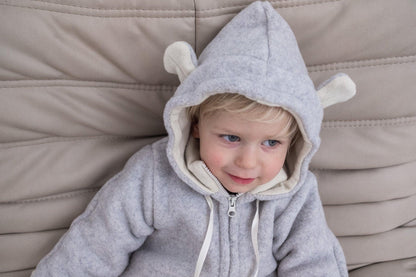 Baby/Kid Virgin Wool Overall - Grey-3