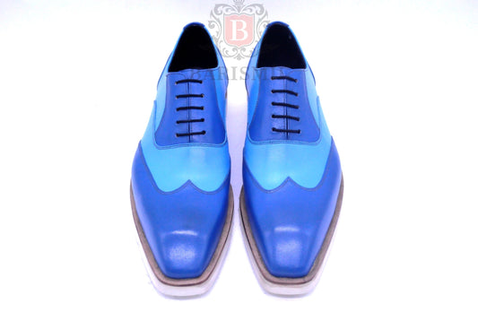 Dublin II- Blue Wingtip Oxford Shoes-0