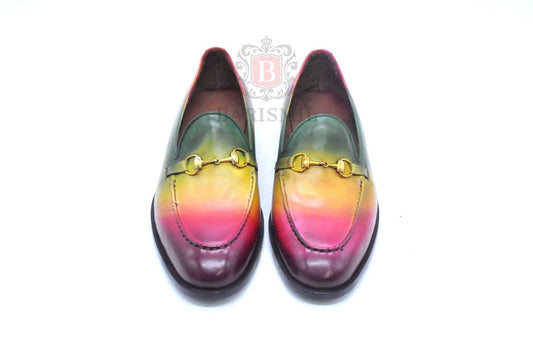 Warsaw | Multi-Tone Patina Horsebit Loafers-1