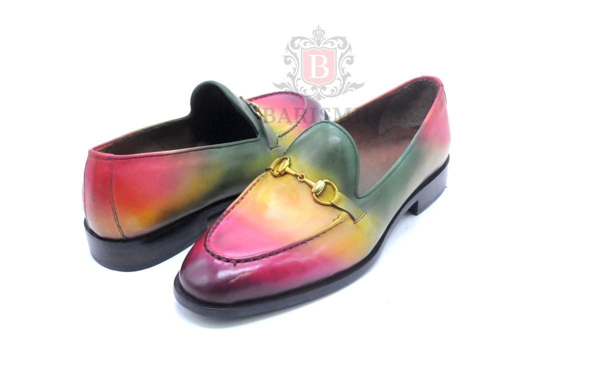 Warsaw | Multi-Tone Patina Horsebit Loafers-3