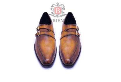 Walter II - Cognac Double Strap Monk Shoes-0
