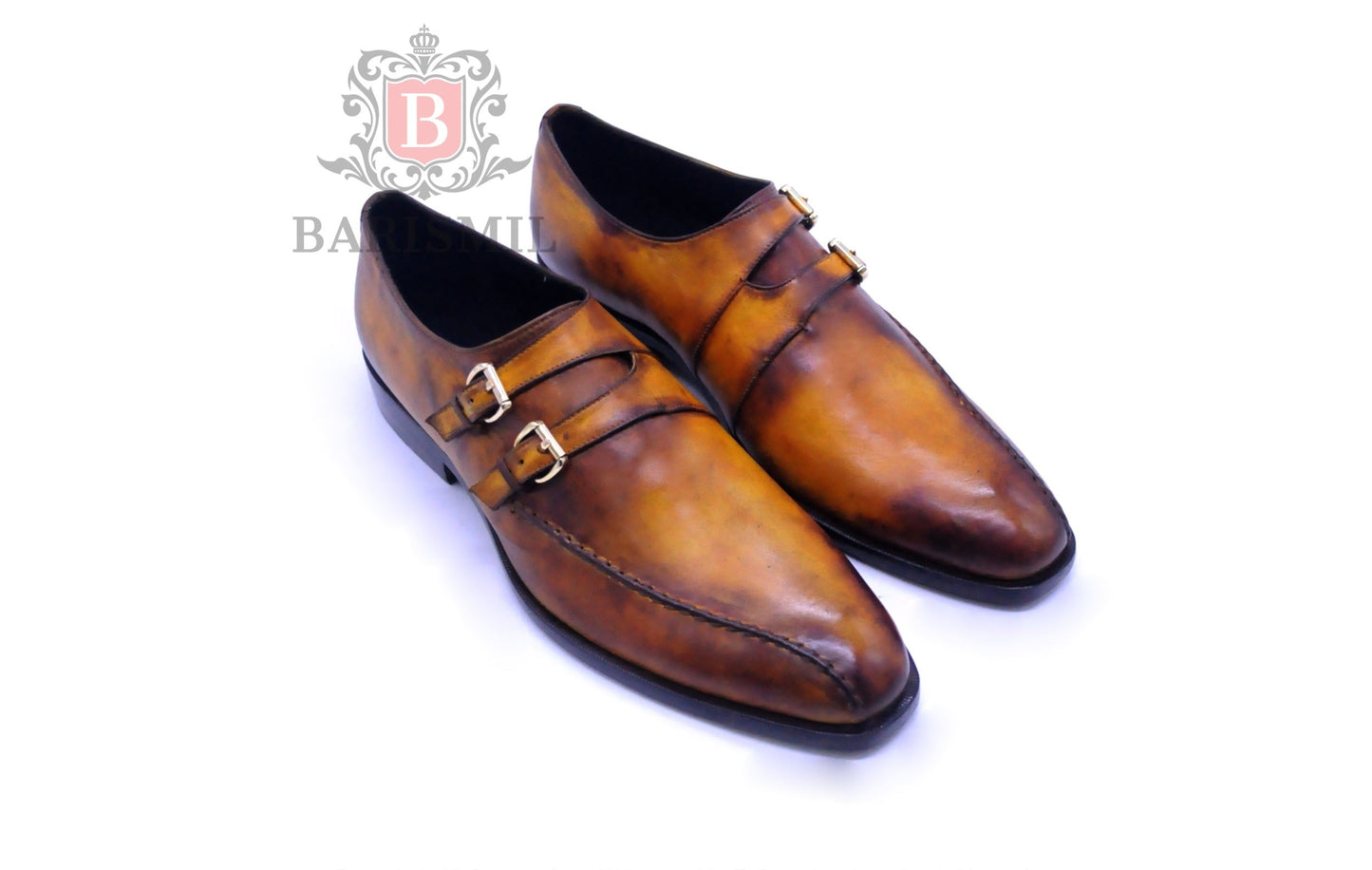 Walter II - Cognac Double Strap Monk Shoes-3