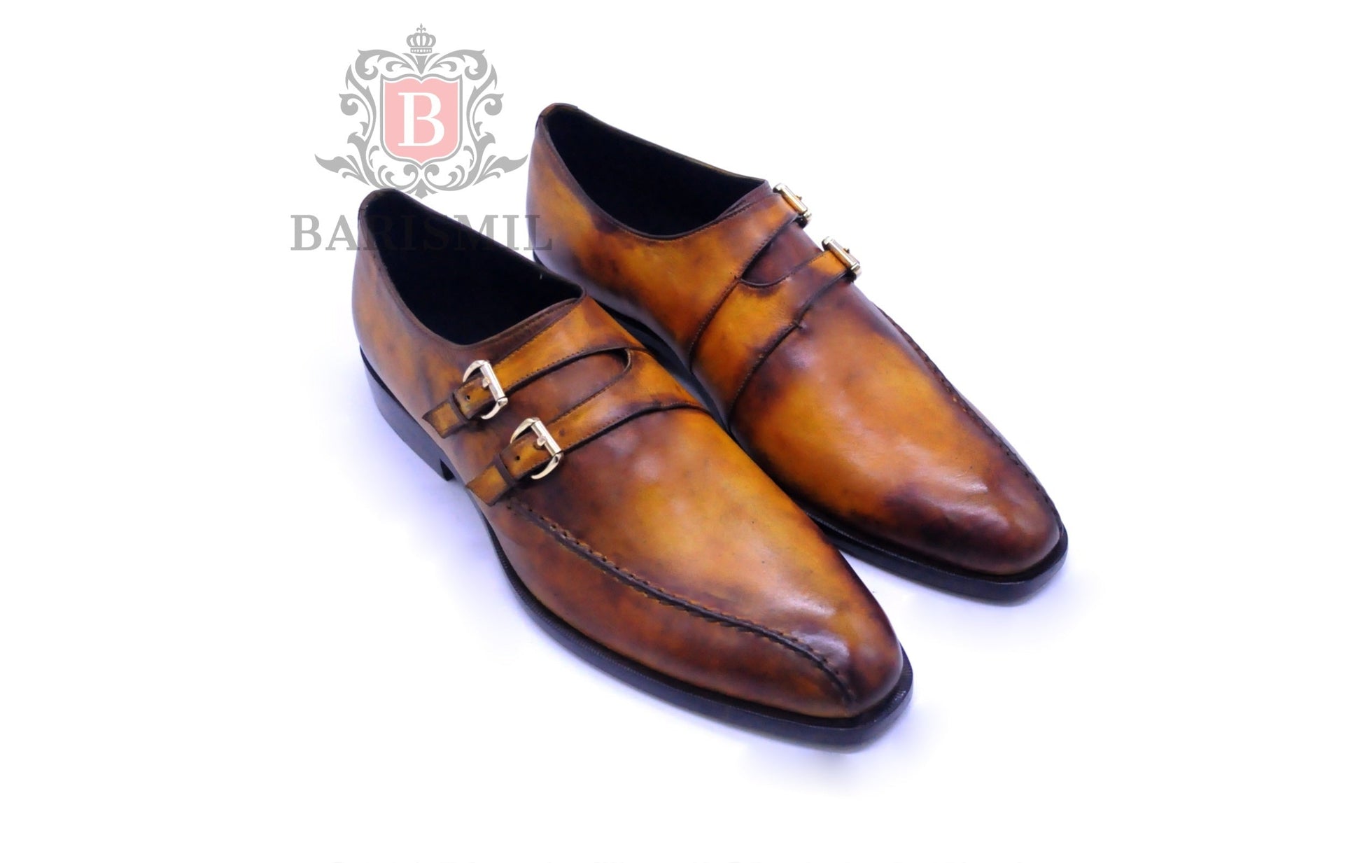 Walter II - Cognac Double Strap Monk Shoes-3